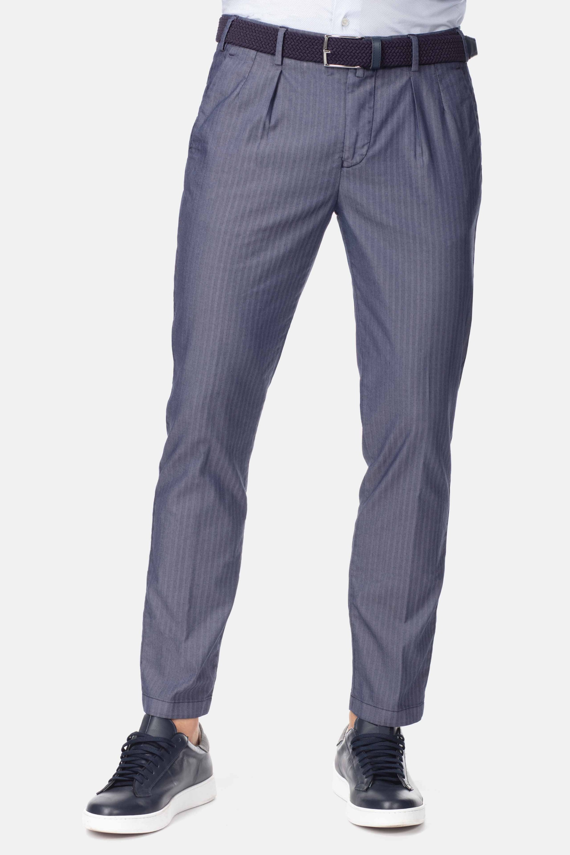 Carrot fit cotton trousers