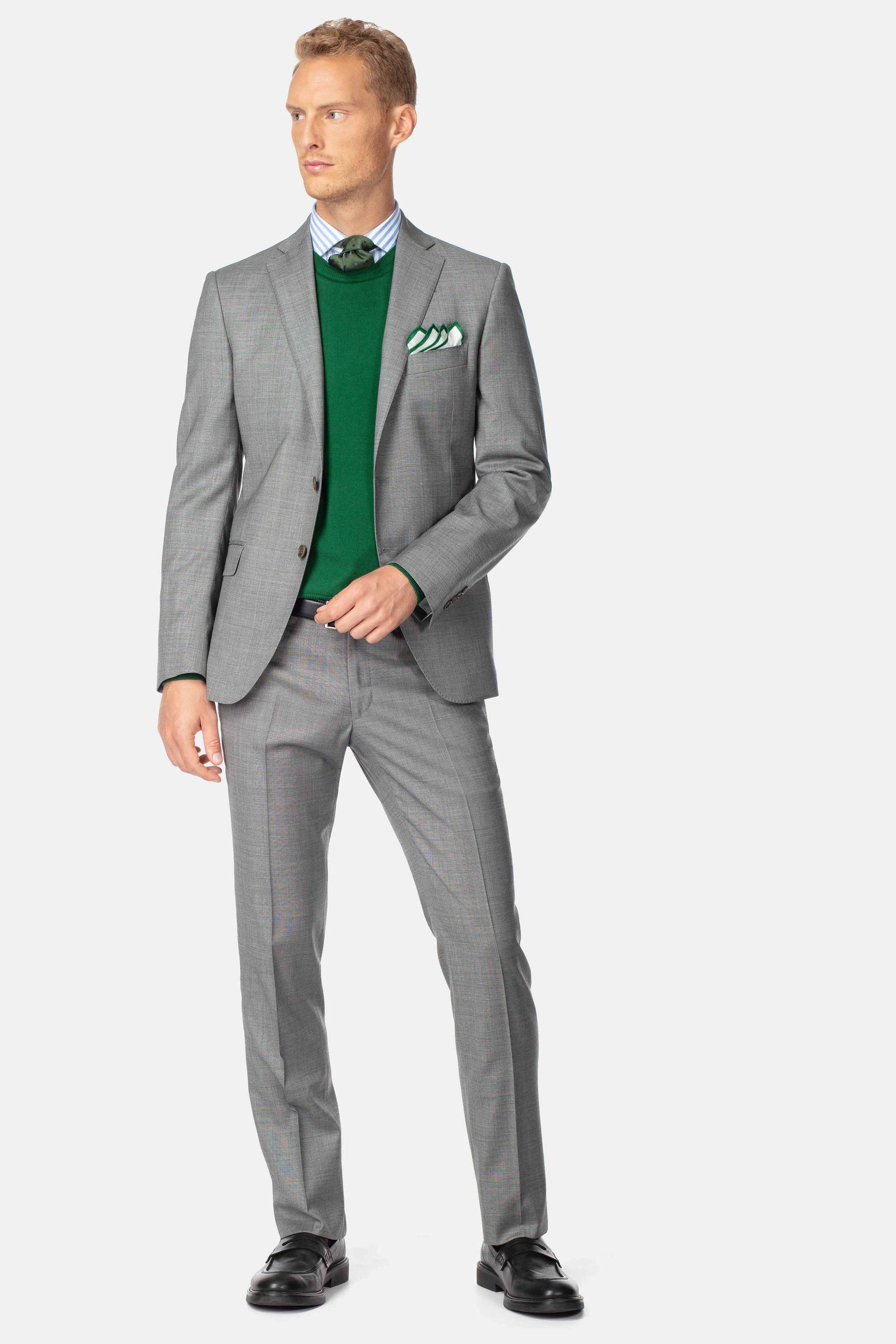 Abito slim grigio micromotivo